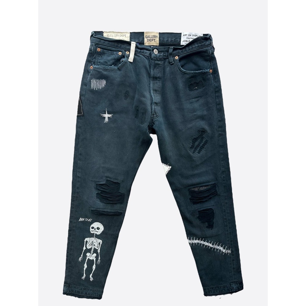 Gallery Dept Black F**k Face Distressed Jeans